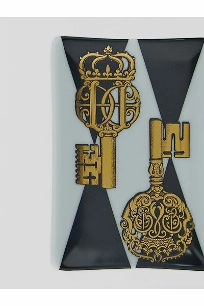 FORNASETTI Woonaccessoires Ashtrey With Gold Keys. White 5 FORNASETTI Woonaccessoires Ashtrey With Gold Keys. White - Afbeelding 3