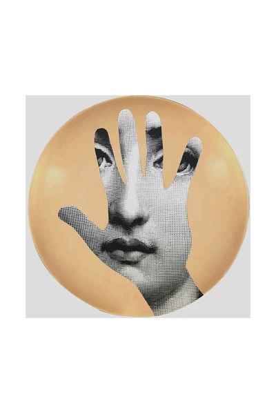 FORNASETTI Borden Plate Yellow 3 FORNASETTI Borden Plate Yellow