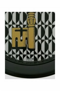 FORNASETTI Dienbladen Tray Chiavi And Losanghe Black
