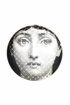 FORNASETTI Borden Theme & Variations N.78 PLATE Black