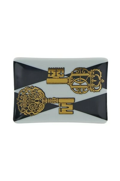 FORNASETTI Woonaccessoires Ashtrey With Gold Keys. White 4 FORNASETTI Woonaccessoires Ashtrey With Gold Keys. White - Afbeelding 2