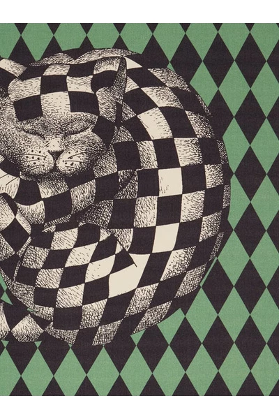 FORNASETTI Serveeraccessoires Plaid Green 4 FORNASETTI Serveeraccessoires Plaid Green - Afbeelding 2