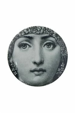 FORNASETTI Borden Ceramic Tema E Variazioni No.144 Wall Plate Gray